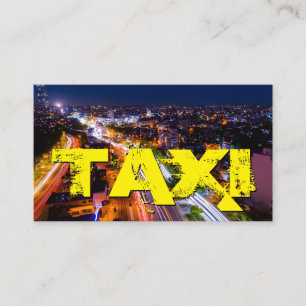 Gult TAXI stad nära ljus taxi förarhytten Visitkort