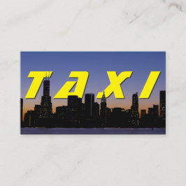 Gult TAXI stadskylt för chaufförer i taxi Visitkort