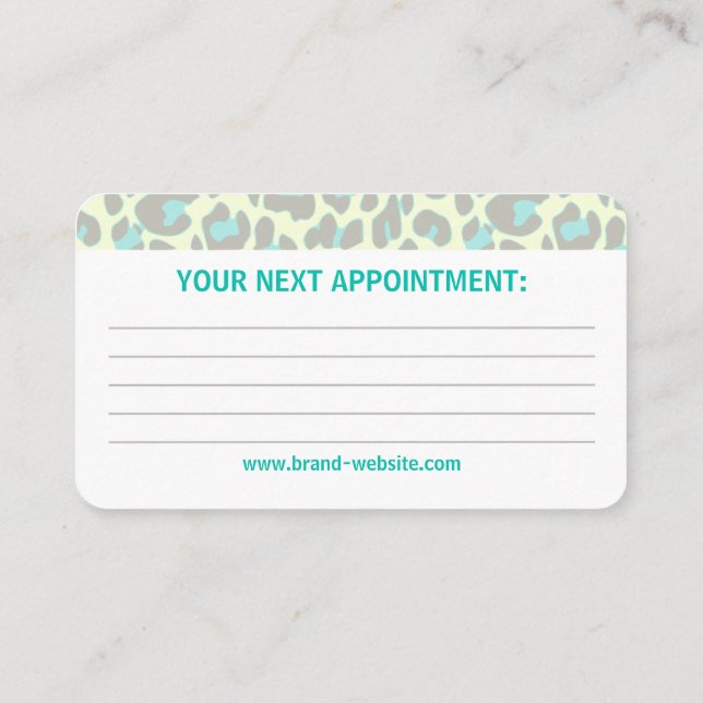 Gult Teal Leopard Skriv ut Rockabilly Mönster Cute Visitkort (Baksida)