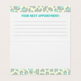 Gult Teal Leopard Skriv ut Rockabilly Mönster Cute Visitkort