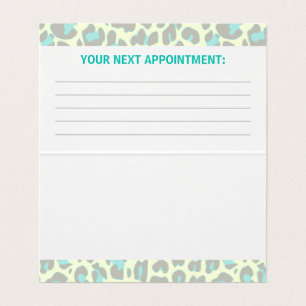 Gult Teal Leopard Skriv ut Rockabilly Mönster Cute Visitkort