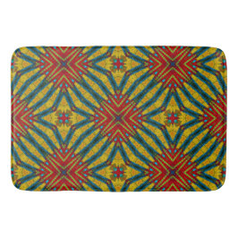 Gult Teal & Red Abstrakt Skriv ut etnisk geometri Badrumsmatta