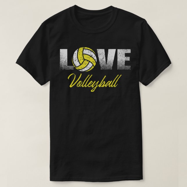 Gult Team Färg för Volleyball Player T Shirt (Design framsida)