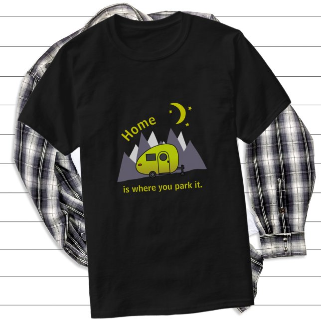Gult TearDrop Camper Trailer T-Shirt (Skapare uppladdad)