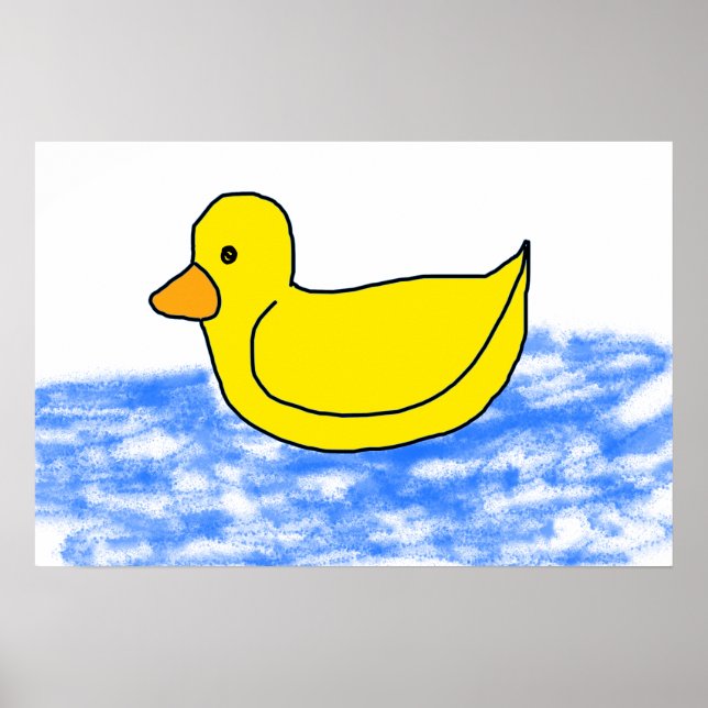 Gult Tecknad Ducky Poster (Framsidan)