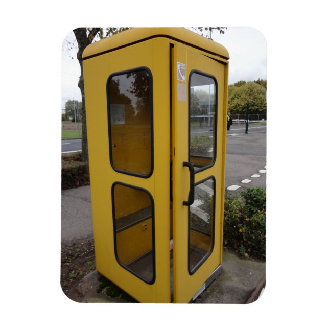 Gult Telefon Booth Magnet (Vertikal)