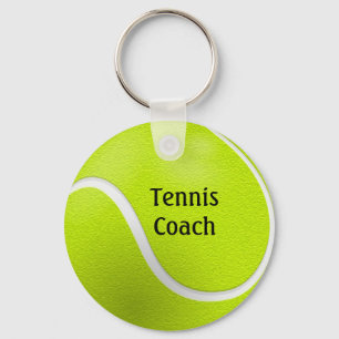Gult Tennis Boll Coach Namn Nyckelring