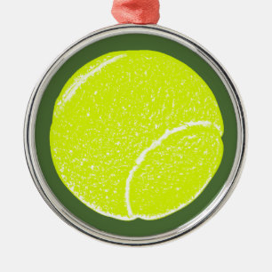 gult tennis boll julgransprydnad metall