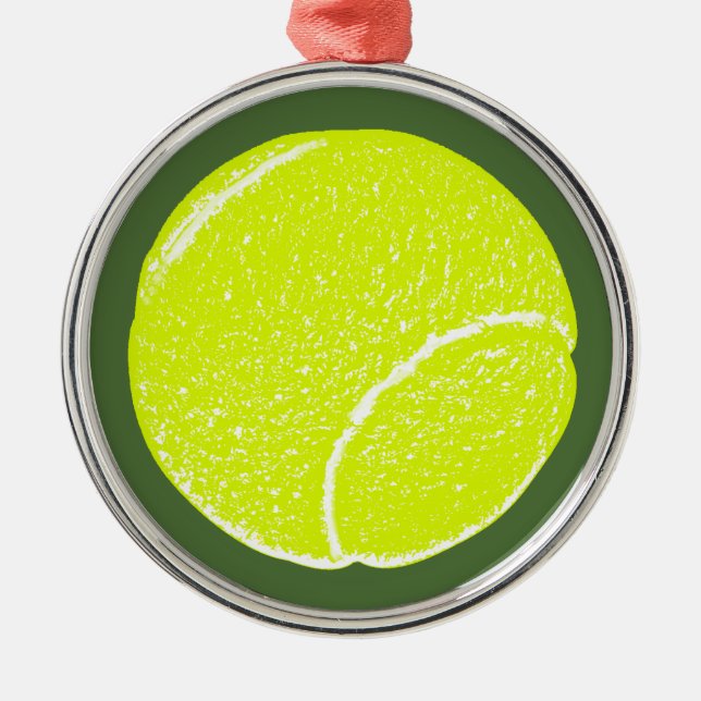 gult tennis boll julgransprydnad metall (Framsidan)