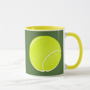 gult tennis boll mugg