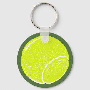 gult tennis boll nyckelring