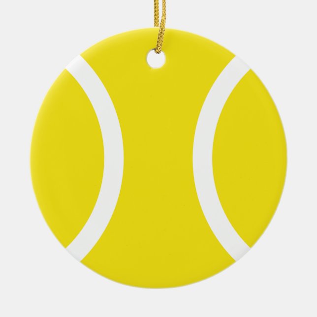 Gult Tennis Boll Ornament för jul eller deco (Framsidan)