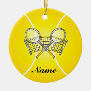 Gult Tennis Boll Personalize Julgransprydnad Keramik