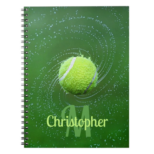 Gult Tennis Boll Personlig Anteckningsbok (Framsidan)
