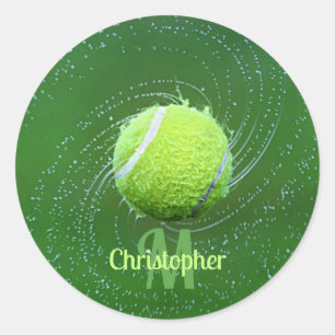Gult Tennis Boll Personlig Runt Klistermärke