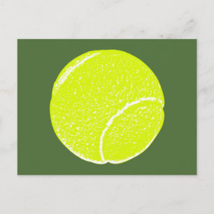 gult tennis boll vykort
