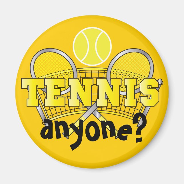 Gult | Tennis Vem? Magnet (Framsidan)