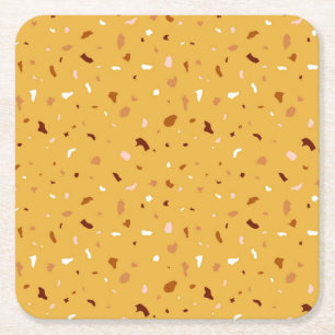 Gult Terrazzo Mönster Underlägg Papper Kvadrat