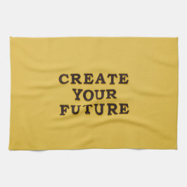 Gult Text Kitchen Towel Kökshandduk