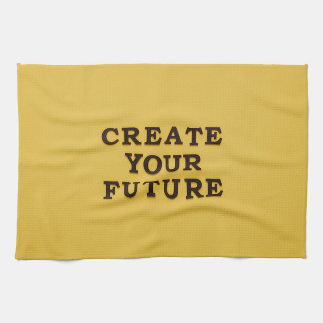 Gult Text Kitchen Towel Kökshandduk (Horisontell)