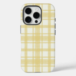 Gult texturerad gult gingham plaid-telefon
