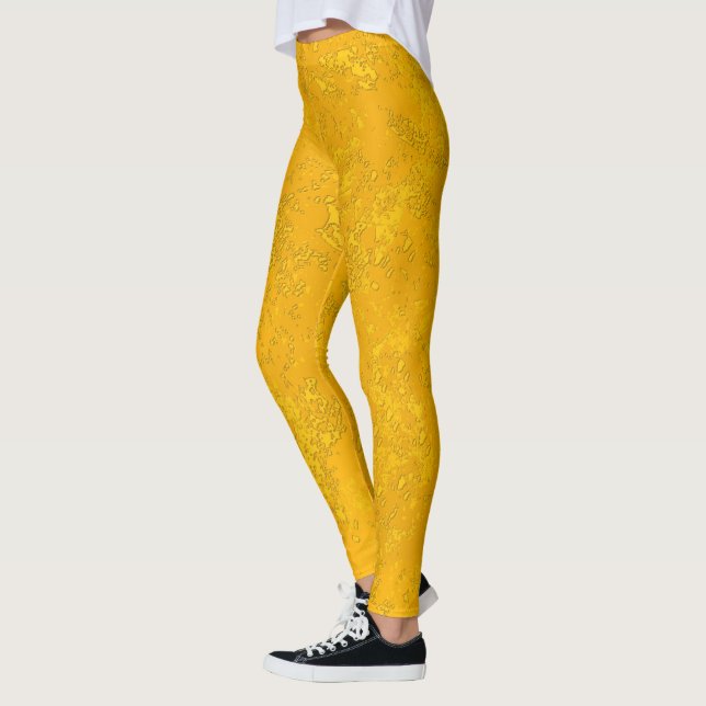 Gult texturerad leggings (Vänster)