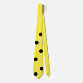 Gult Tie med svarta prickar - Man med hög kostym Slips