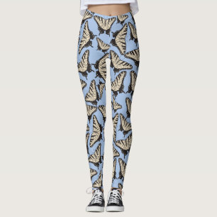 Gult Tiger Swallowtail Butterflies Mönster Leggings