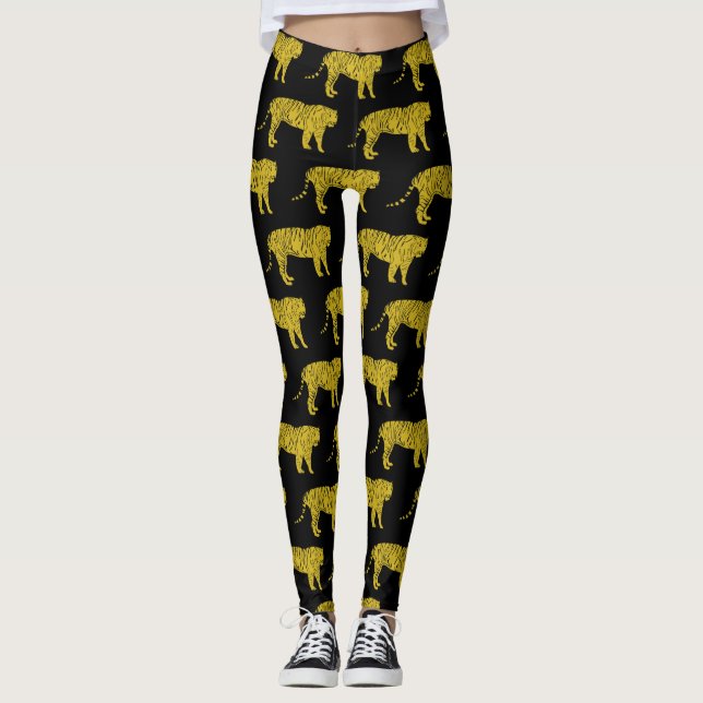 Gult Tigers Leggings (Framsida)