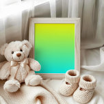 Gult till Aqua-övertoning Poster<br><div class="desc">Gult till vattenövertoning om du vill lägga till textmeddelande även ...  eller en bild.</div>