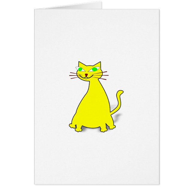 Gult Tjock Katt Hälsningskort (Framsidan)
