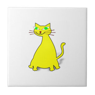 Gult Tjock Katt Kakelplatta