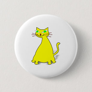 Gult Tjock Katt Knapp