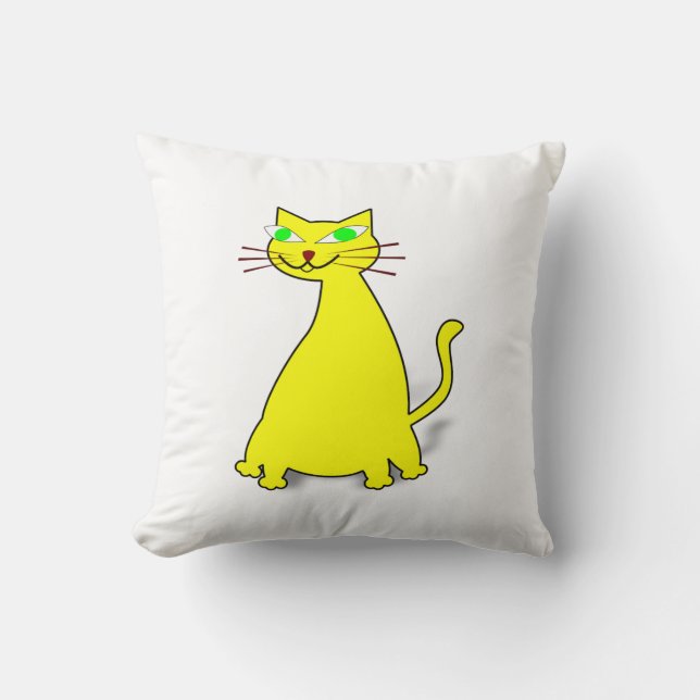 Gult Tjock Katt Kudde (Framsida)