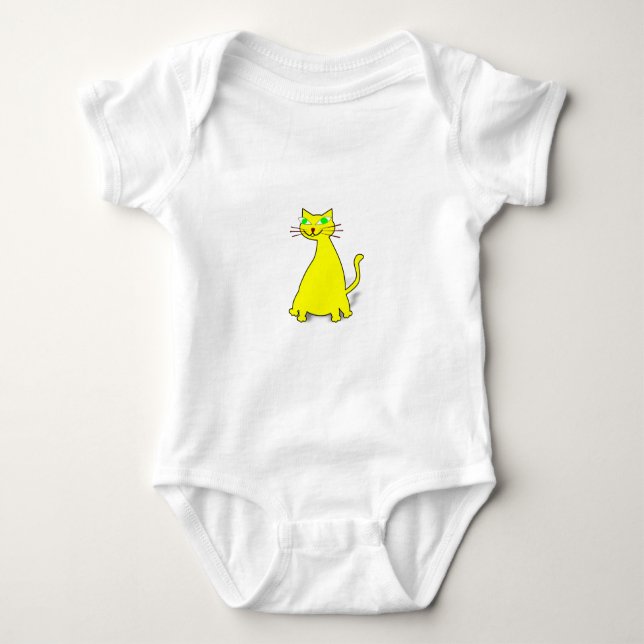 Gult Tjock Katt T-shirt (Framsida)