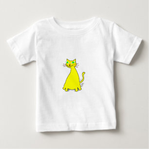 Gult Tjock Katt Tee Shirt