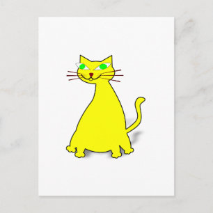 Gult Tjock Katt Vykort