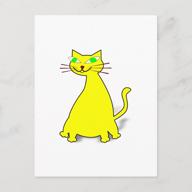 Gult Tjock Katt Vykort (Framsida)