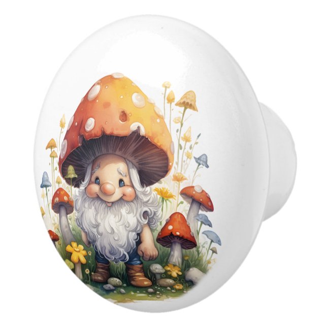 Gult Toadstool Gnome Knopp (Höger)