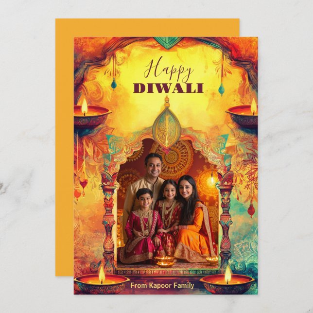 Gult tonad Diwali Splendor (Fram/baksida)