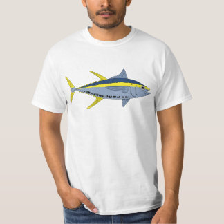Gult tonfisk-skjorta. tee shirt
