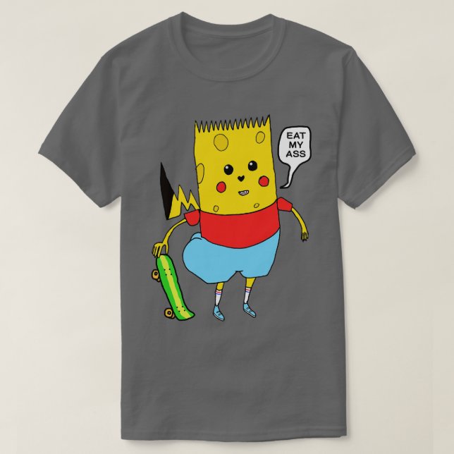 Gult toon Character SpongeBart PikaPants Knock O T Shirt (Design framsida)