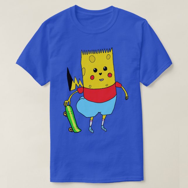 Gult toon Character SpongeBart PikaPants Knock O T Shirt (Design framsida)