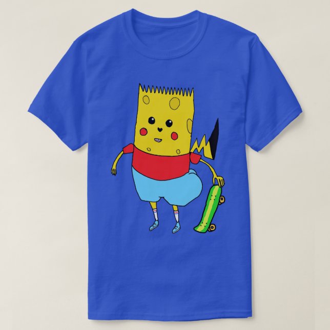 Gult toon Character SpongeBart PikaPants Knock O T Shirt (Design framsida)