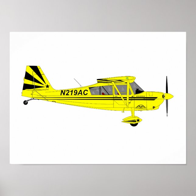 Gult Toppen Decathlon Airplan Wall Art Poster (Framsidan)