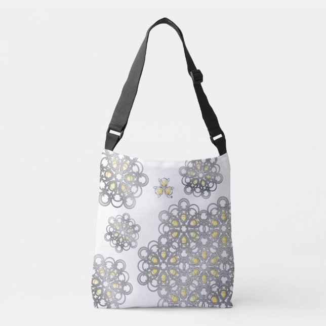 Gult Torusphere PolyHexaBloom Crossbody-säck Axelväska (Framsida)