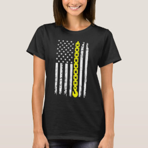 Gult Tow Krok Chain Flagga America USA Tow Lastbil T Shirt