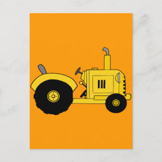 Gult Tractor Vykort