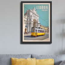 Gult Tram, Augusta Street Arch. Lissabon, Portugal