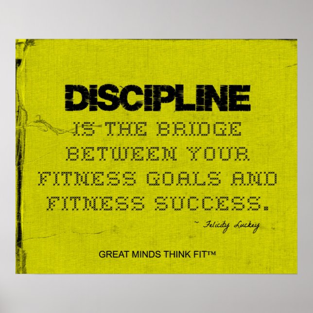 Gult Trasa Black Thread Fitness Discipline Poster (Framsidan)